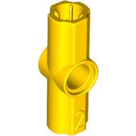 Lego spojka osy a pinu typ 2 - úhel 180°, žlutá (3203424, 4175565, 6210804)